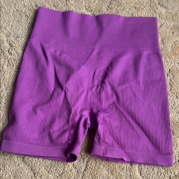 Purple Women's Ribbed Shorts - Picture 7 of 7